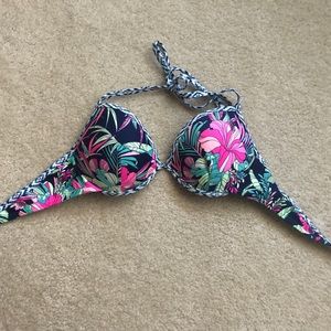 Push-Up, multicolored, floral swim suit top